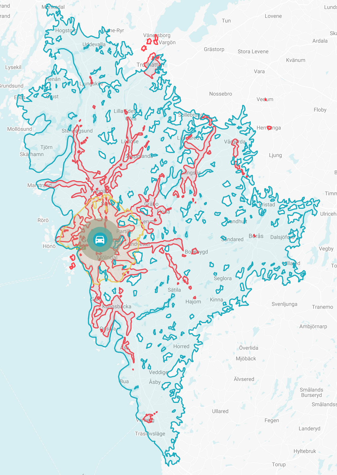 Custom Isochrone Maps