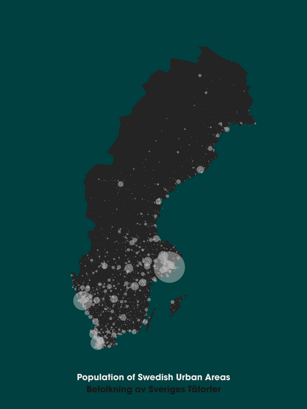 Population of Swedish Urban Areas